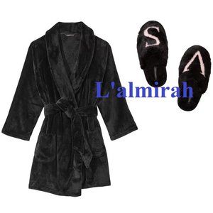 🎀 ❤️VICTORIA'S SECRET Short Cozy Robe & Slippers SET❤️ 🎀